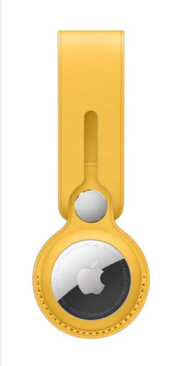 Apple AirTag Leather Loop, Meyer Lemon (Seasonal Summer2021)