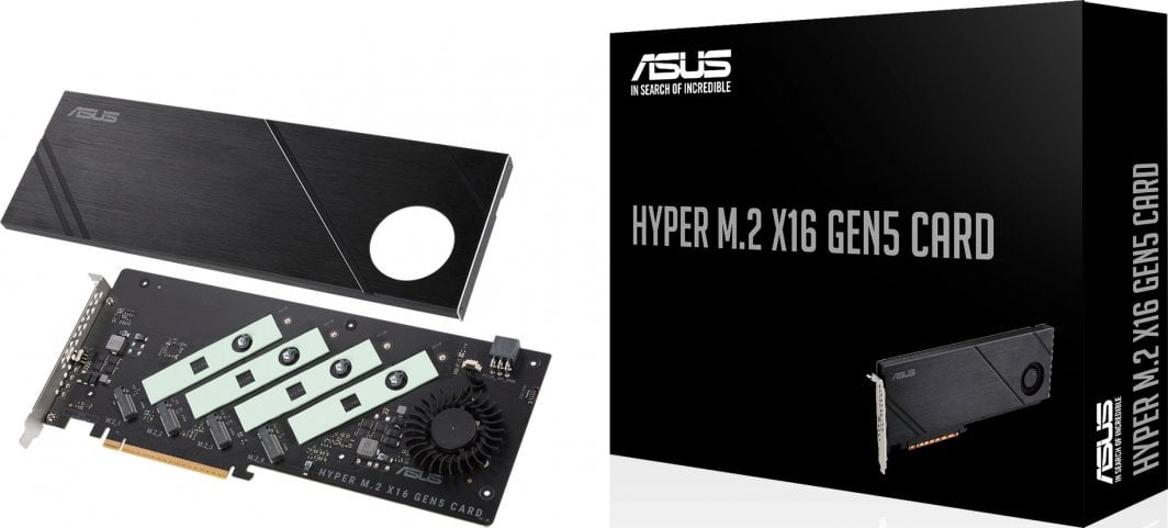 Përshtatës Asus Hyper M.2 x16 Gen5, PCI Express 5.0 x16, 4x M.2 PCIe NVMe