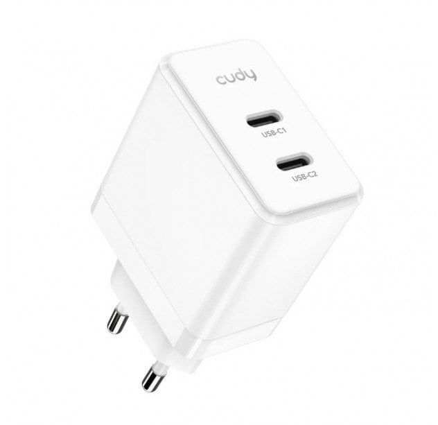 Ngarkues Cudy 40W, 2x USB C, EU, i bardhë