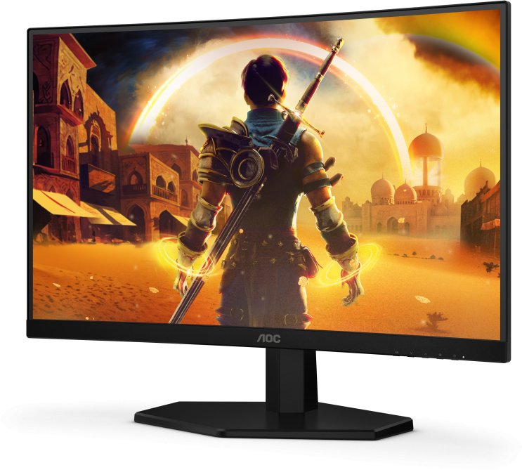 Гејминг монитор AOC G4 C24G42E, 23.6\", Full HD 180Hz, црн со црвена боја