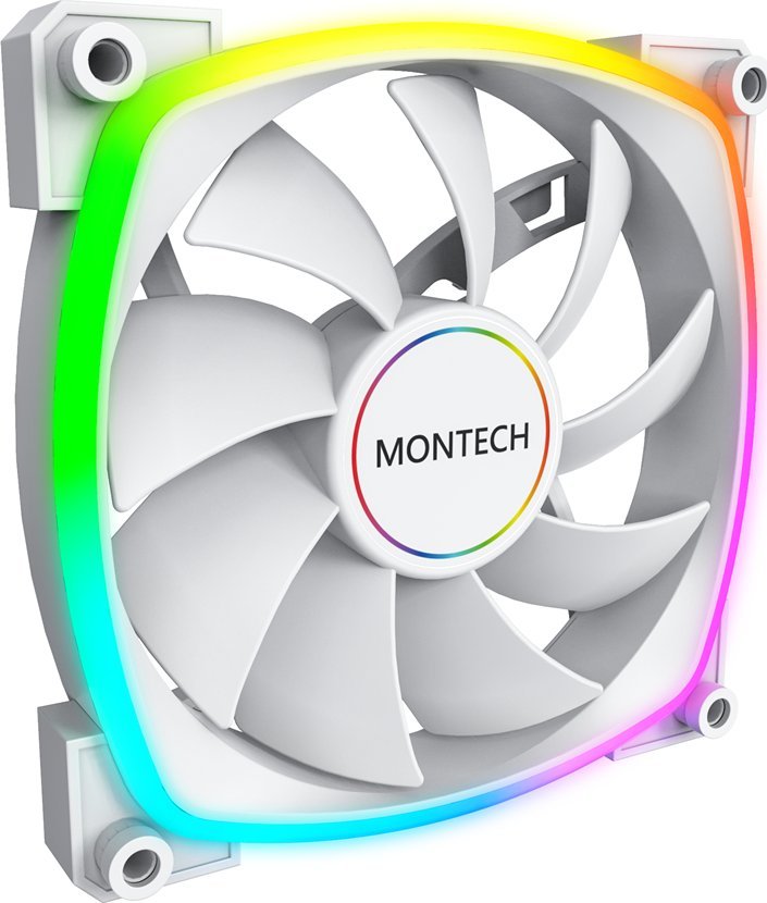 Ventilator PC Montech AX120 PWM, 120mm, ARGB, i bardhë