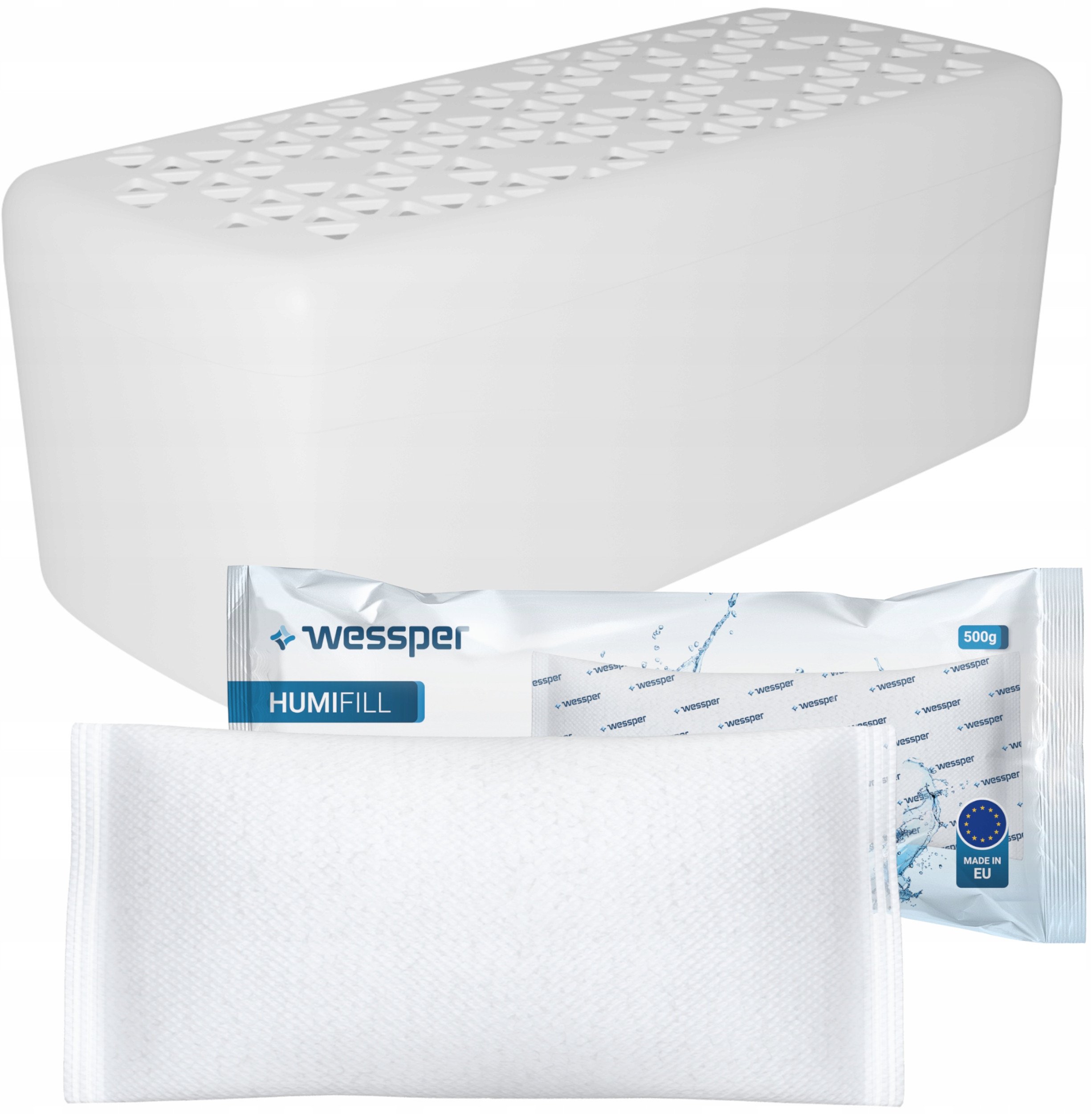Dehumidifikues ajri Wessper Stop Moisture, 10 rimbushje 500 g, pa rrymë, i bardhë