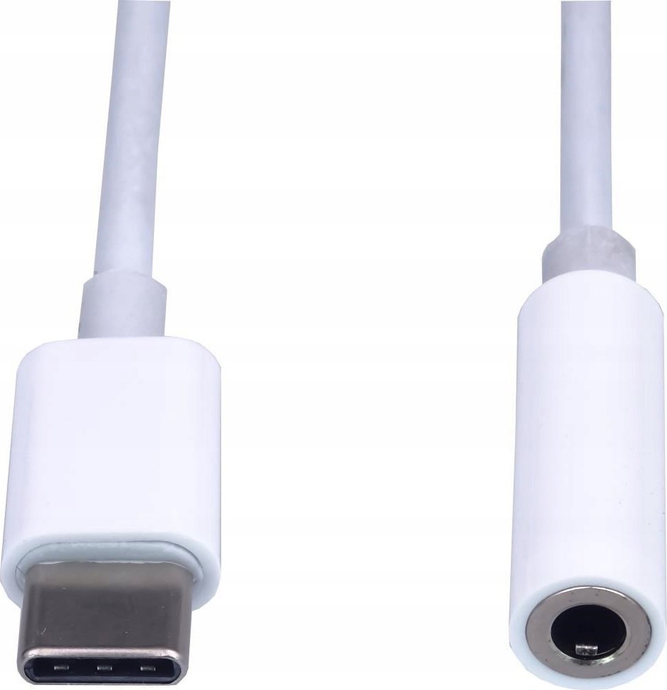 Adapter audio PremiumCord USB C në 3.5mm, çip DAC, 10cm, i bardhë