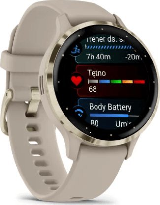 Ora inteligjente Garmin Venu 3S, GPS, bateri deri 10 ditë, ari i butë