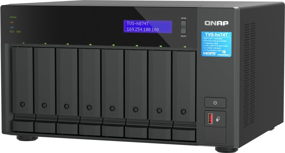 Server skedarësh Qnap TVS h874T, Intel Core i7, 32GB RAM, gri