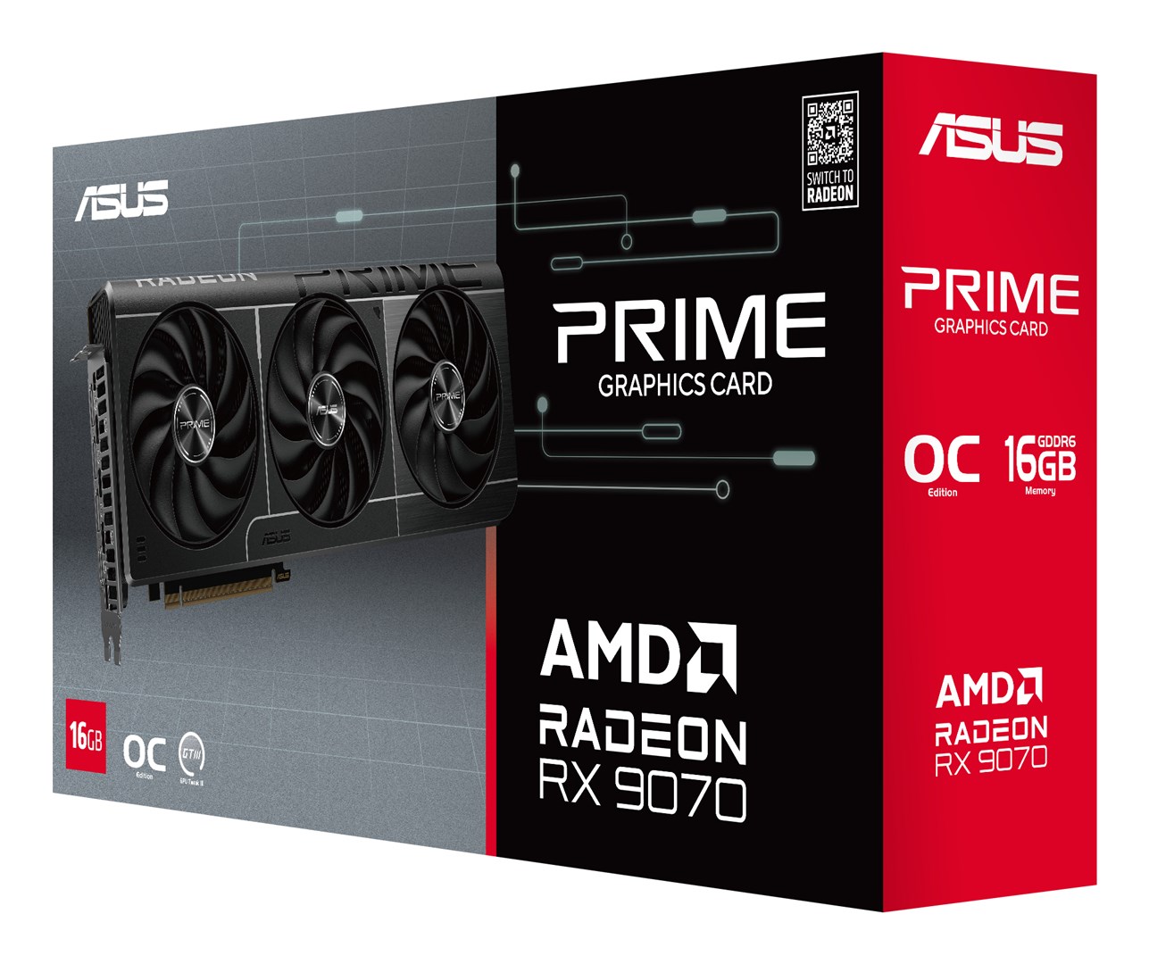 Kartë grafike Asus PRIME RX9070 O16G EVO, 16GB, GDDR6, e bardhë
