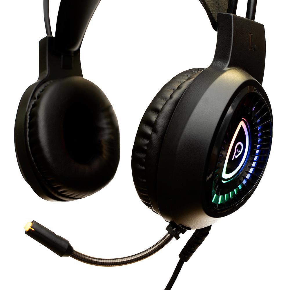 Kufje gaming Spacer RGB, me kabllo, ndriçim RGB, të zeza