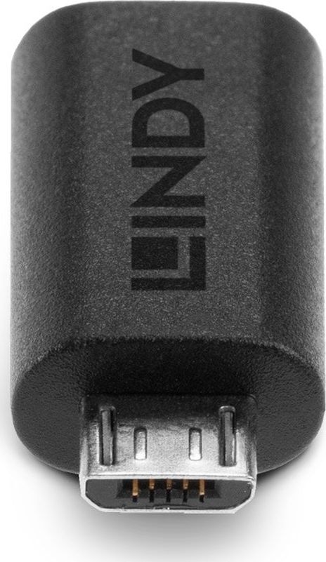 Adapter USB Lindy 41903, USB C në microUSB, i zi