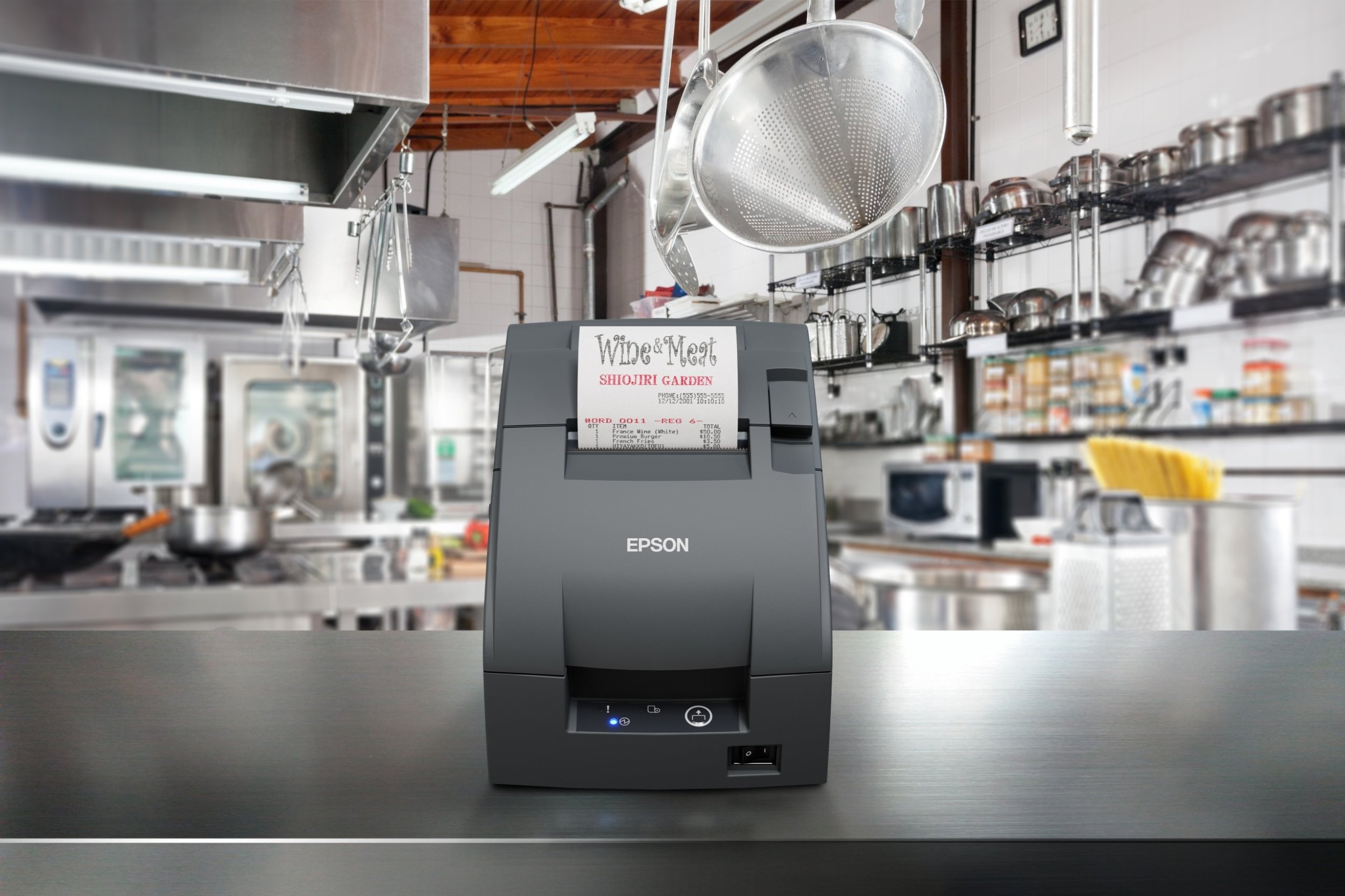 Printer POS Epson TM-U220IIB 102, dot matrix, me kabllo, gri