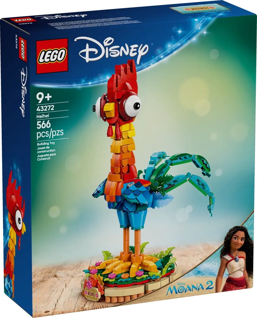 Lodër ndërtuese LEGO Disney Moana 2 Heihei, model figurë, 43272, shumëngjyrëshe