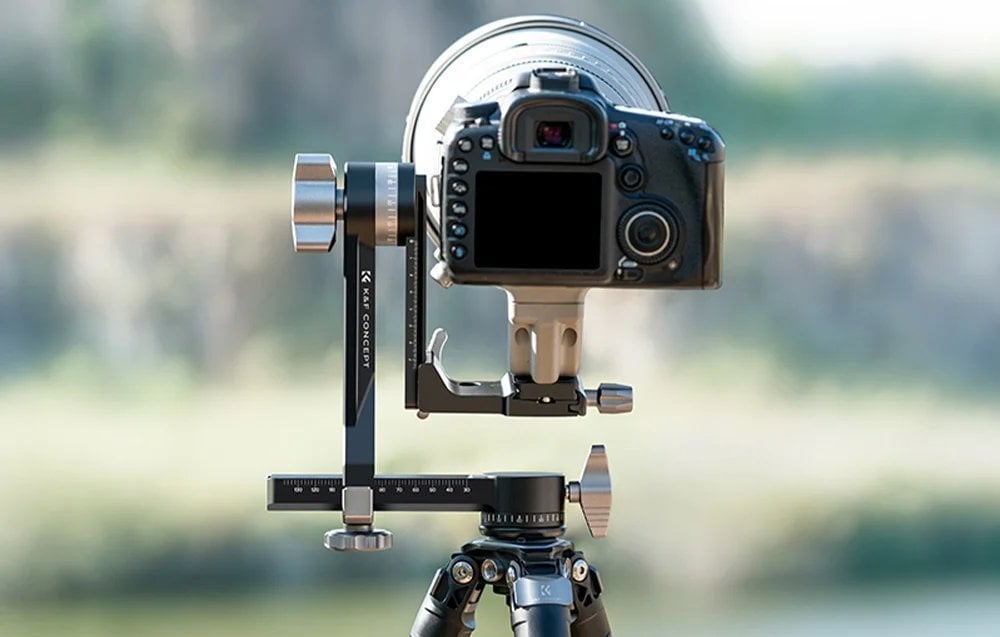Kokë stative K&amp;F Concept Upgraded Gimbal, alumini CNC, kapacitet 20kg, e zezë