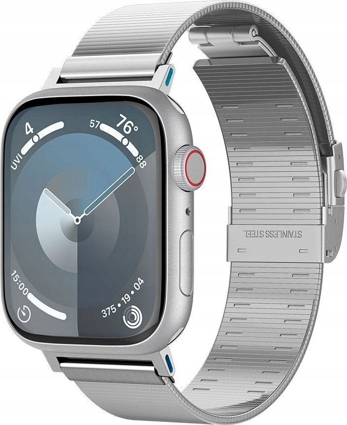 Паметна нараквица Spigen Sleek Link, не'рѓосувачки челик, за Apple Watch 49mm 45mm 44mm 42mm, сребрена