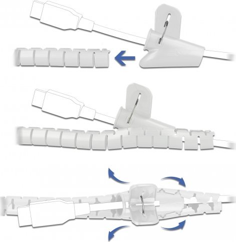 Spiral mbrojtës për kabllo DeLOCK 18840, 2m, plastik, gri