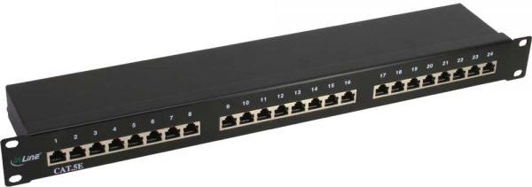 Patch panel Inline CAT 5e, 24 porta RJ 45, 1U 19", i zi
