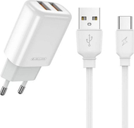 Karikues muri Jellico EU02, 2x USB, 2.4A, i bardhë