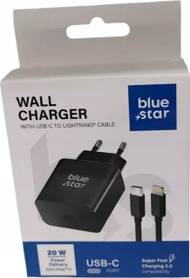 Karikues muri Blue Star Mains Charger 3A 20W, PD, QC4.0, me kabllo USB C në Lightning