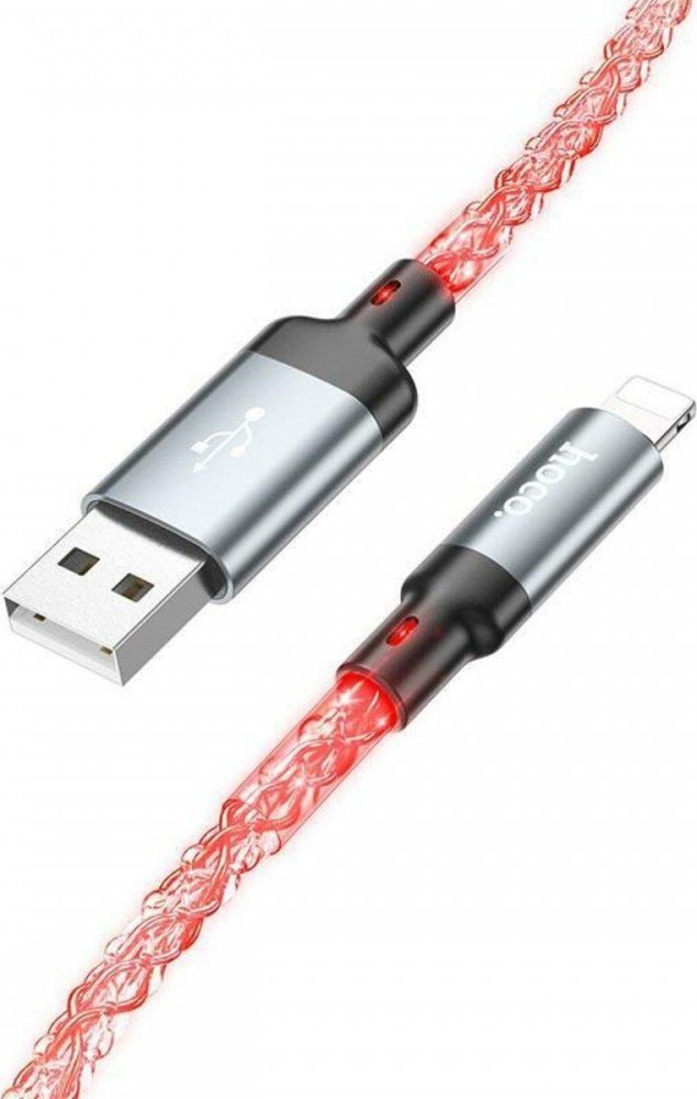 Kabllo Hoco U112 USB A në Lightning, 1m, 2.4A, gri