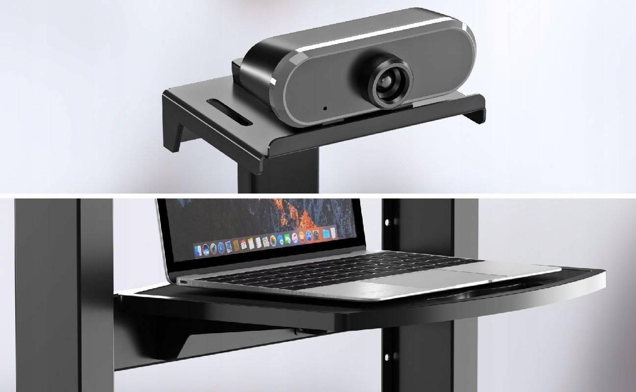 Stendë TV motorike ONKRON TS1991 eLift, 50-100", lartësi e rregullueshme, me rrota, e zezë