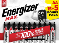 Bateri alkaline Energizer Max AA, 1.5V, paketim 20 copë