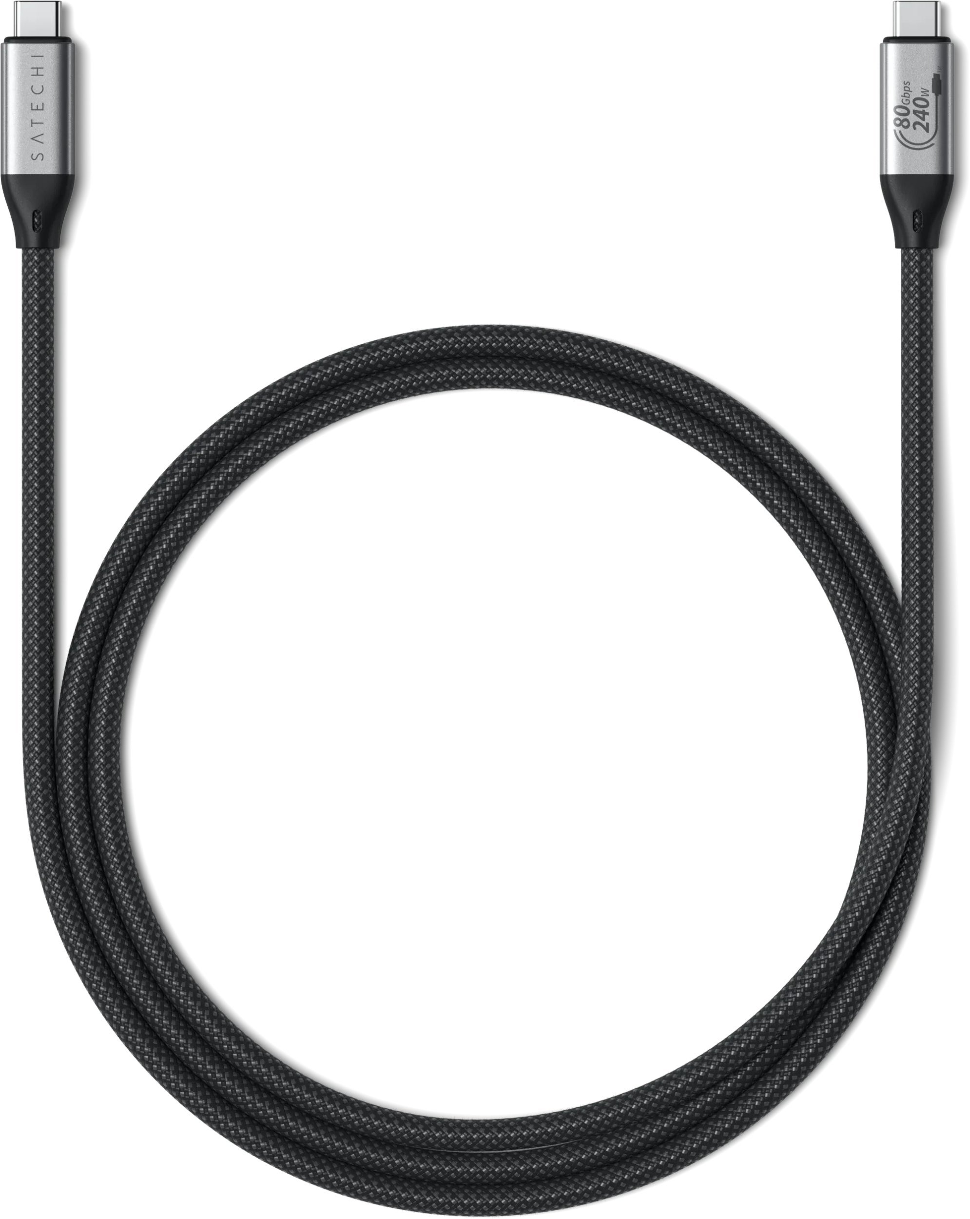 Kabllo Satechi USB C në USB C, 240W, 80Gbps, e zezë