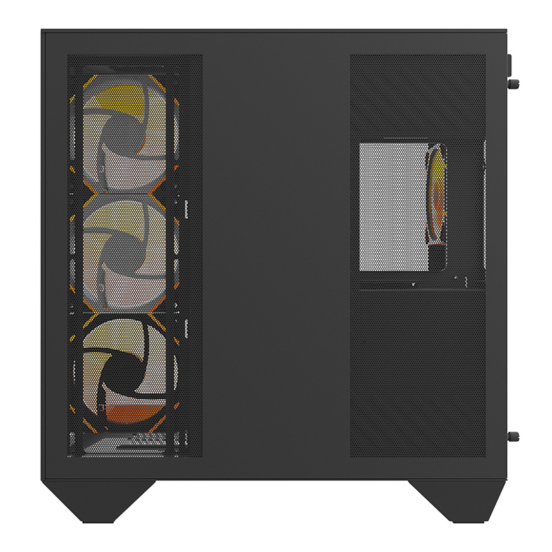 Kasa PC DarkFlash DY470 ATX, kub, 4 ventilatorë ARGB, e zezë