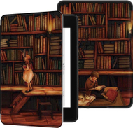 Kapotë Tech-Protect Kindle Paperwhite 4 Graphic Case Library Girl, mbyllje magnetike, ndezje fikje automatike, shumëngjyrëshe