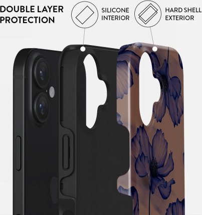 Футрола Burga Velvet Night Tough MagSafe за iPhone 16 Plus, заштитна, црна беж