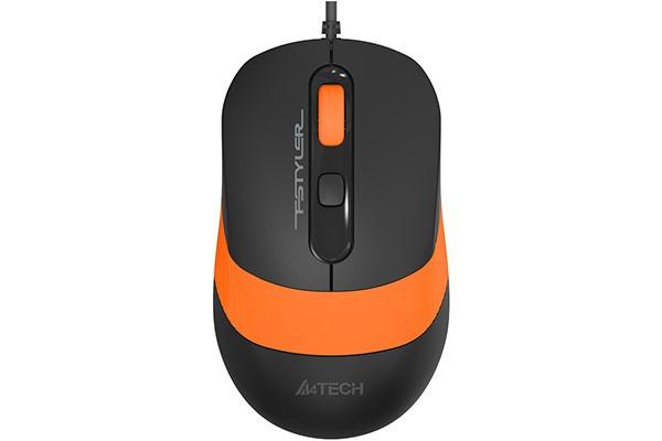 Maush optik A4TECH FM10, USB, 1600 dpi, i zi portokalli