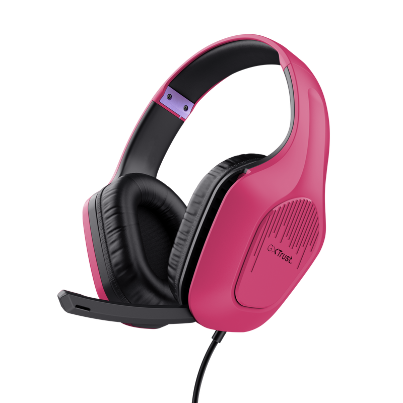 Kufje gaming Trust GXT 415P Zirox, 50mm, 3.5mm, rozë