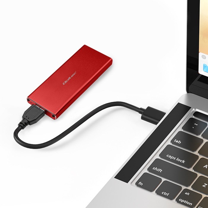 Adapter për hard disk QOLTEC 51831, USB, i zi
