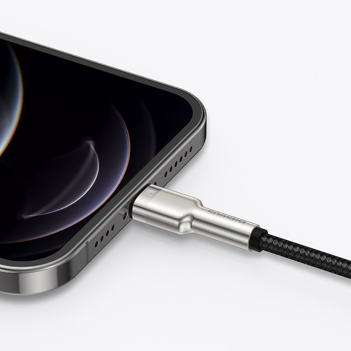Kabllo karikimi Baseus Cafule Metal, USB në Lightning, 1m, 2.4A, i zi