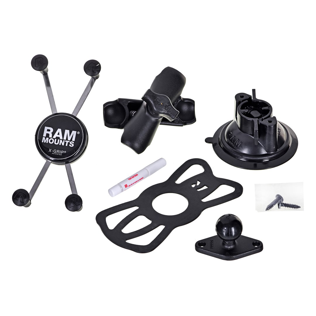 Mbajtës telefoni për veturë Ram X-Grip RAM-B-166-UN10U, universal, me vakum, i zi