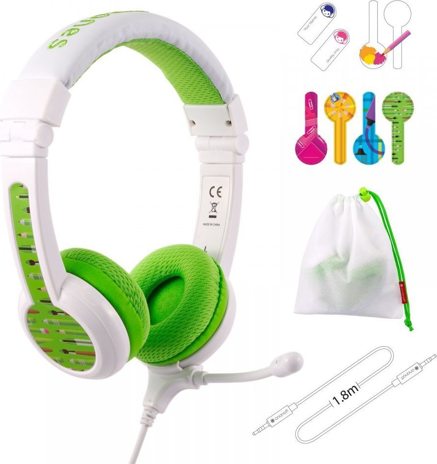 Kufje BuddyPhones School + (BP-SCHOOLP-GREEN), të gjelbra