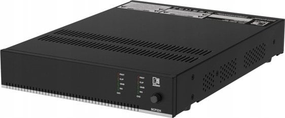 Përforcues audio Audac SCP224, 2 kanale, 4 Ohm 70/100V, i zi
