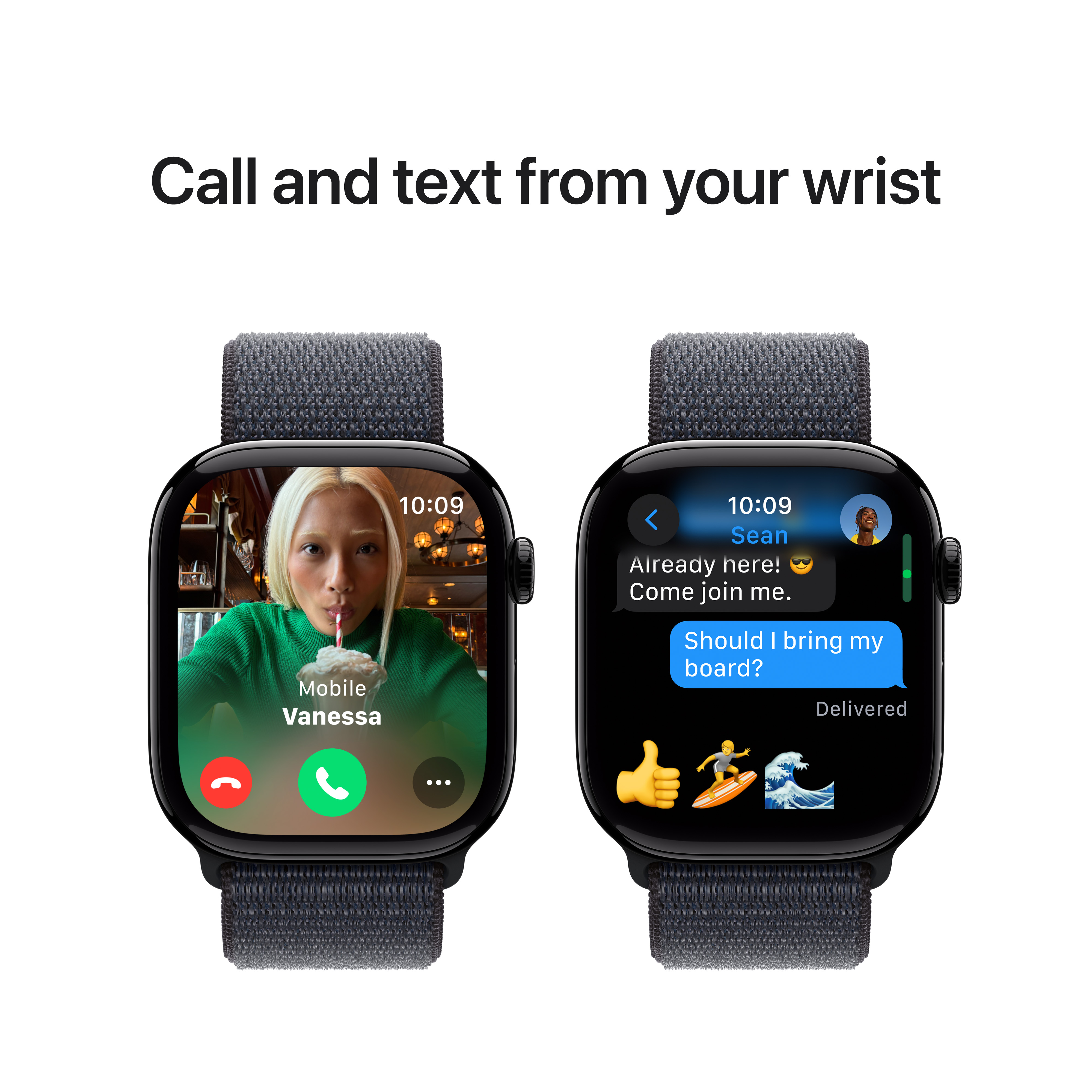 Apple Watch Series 10 GPS, 46mm, Jet Black Aluminum Case with Ink Sport Loop