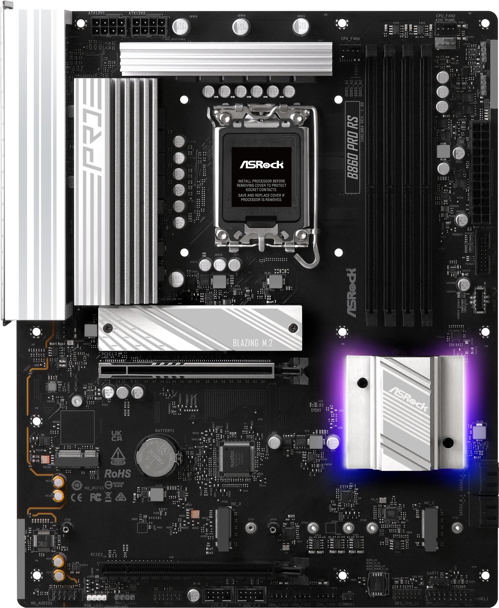 Pllakë amë Asrock B860 Pro RS, Intel B860, DDR5, ATX
