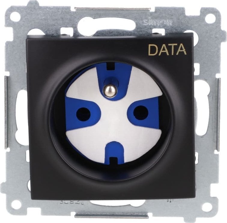 Prizë me çelës Kontakt Simon 54 DATA DGD1.01/49, 16A 250V, montim i fshehtë, e zezë mat