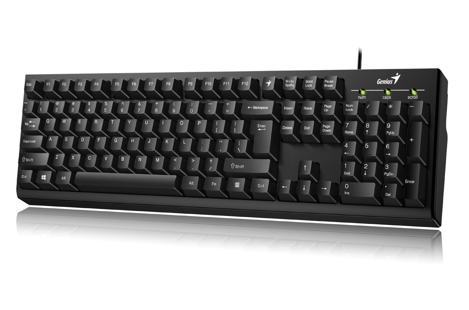 Tastierë Genius Smart Keyboard KB-100, me kabllo USB, e papërshkueshme nga lëngjet, e zezë
