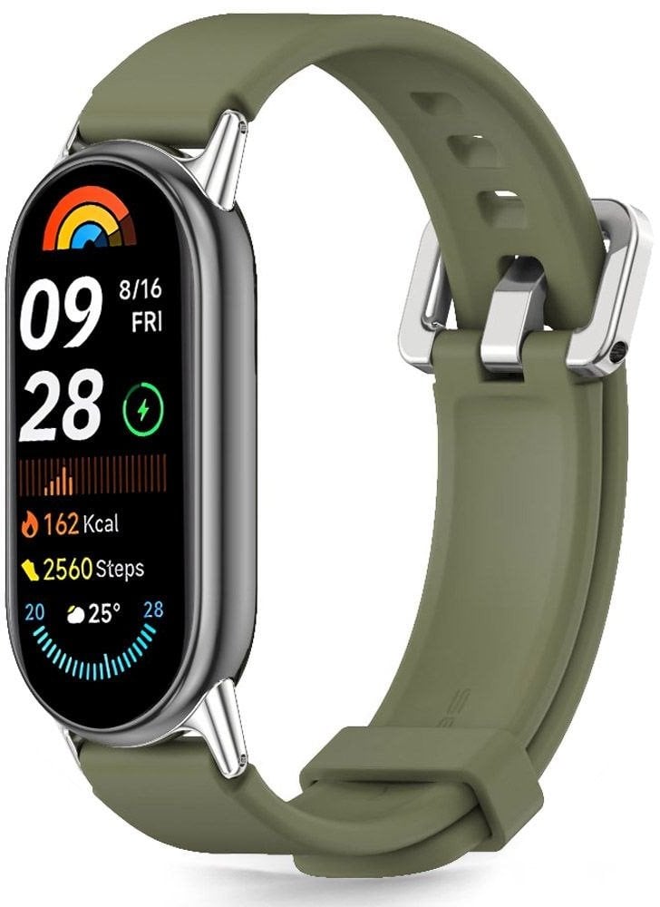 Rrip ore Tech-Protect Iconband Classic, për Xiaomi Smart Band 8 9 10 NFC, silikon, Army Green