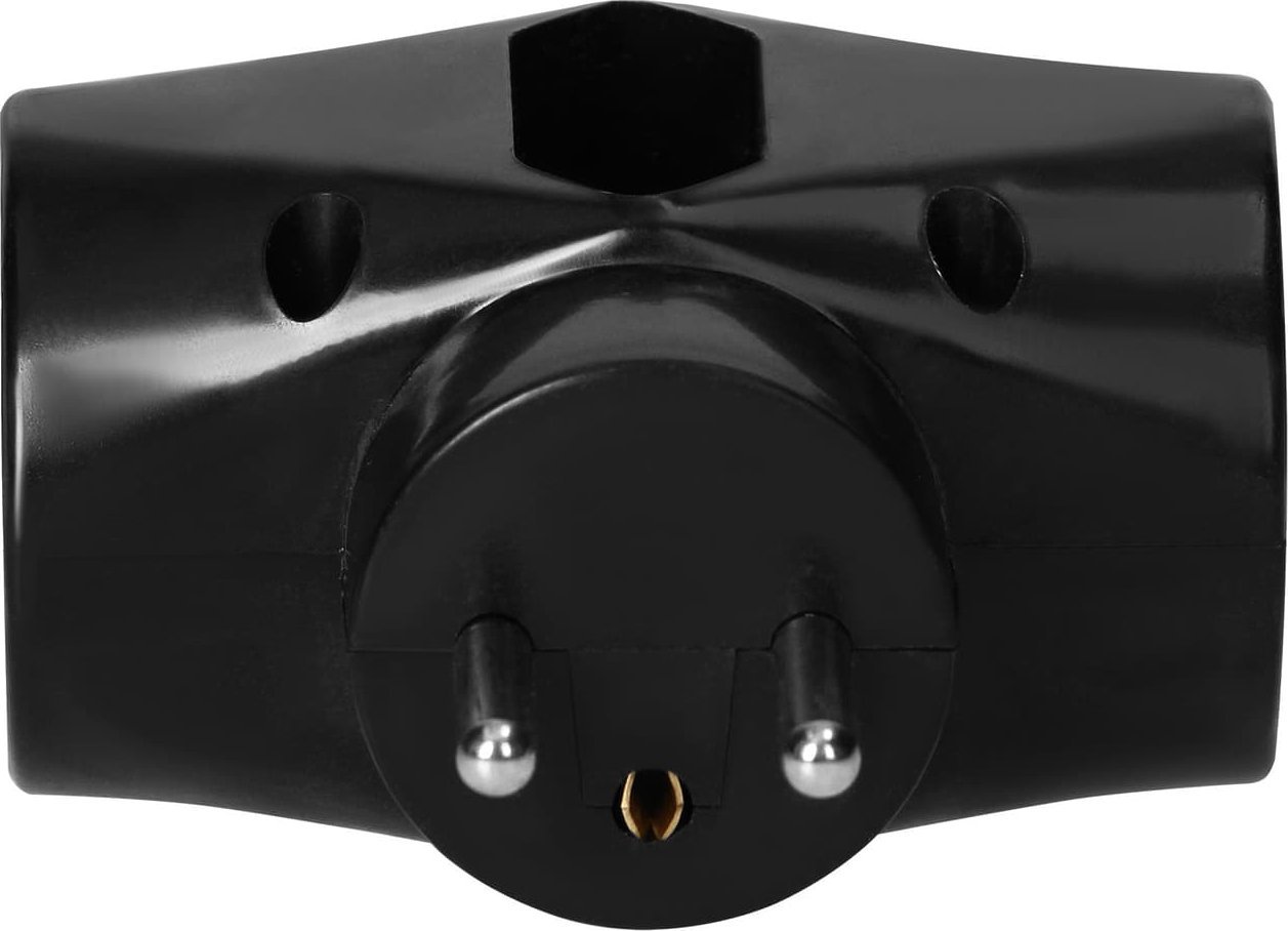 Ndarës elektrik 2x2P+Z 1x2P, i zi