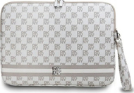 Futrolla për laptop DKNY Checkered Pattern and Stripe, 13-14", PU Leather, beige