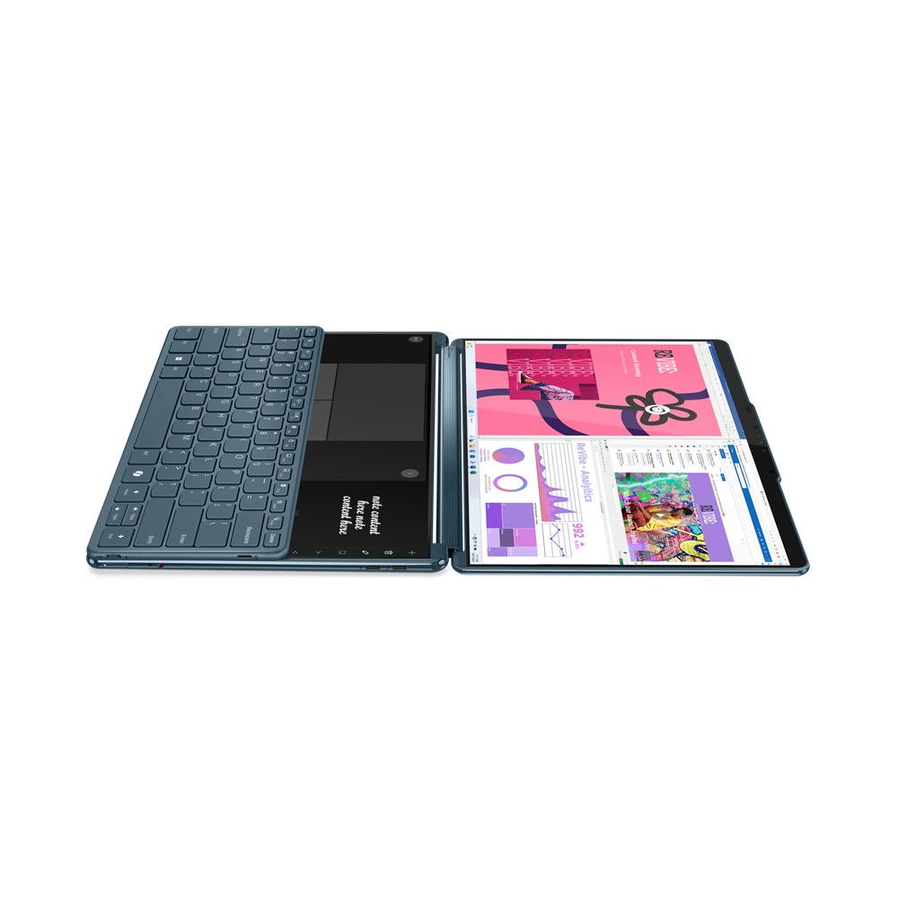 Laptop Lenovo Yoga Book 9 13IMU9, 13.3", Intel Core Ultra 7 155U, Hybrid (2-in-1), Touchscreen, 32 GB LPDDR5x-SDRAM, 512 GB SSD, Wi-Fi 6E (802.11ax) Windows 11 Home Teal + çantë krahu Lenovo B210 (GX40Q17225)