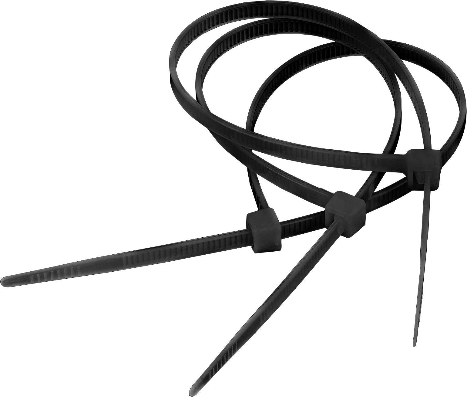 Kapëse kabllosh Cabletech, 7.2mm, 50cm, e zezë, 50 copë