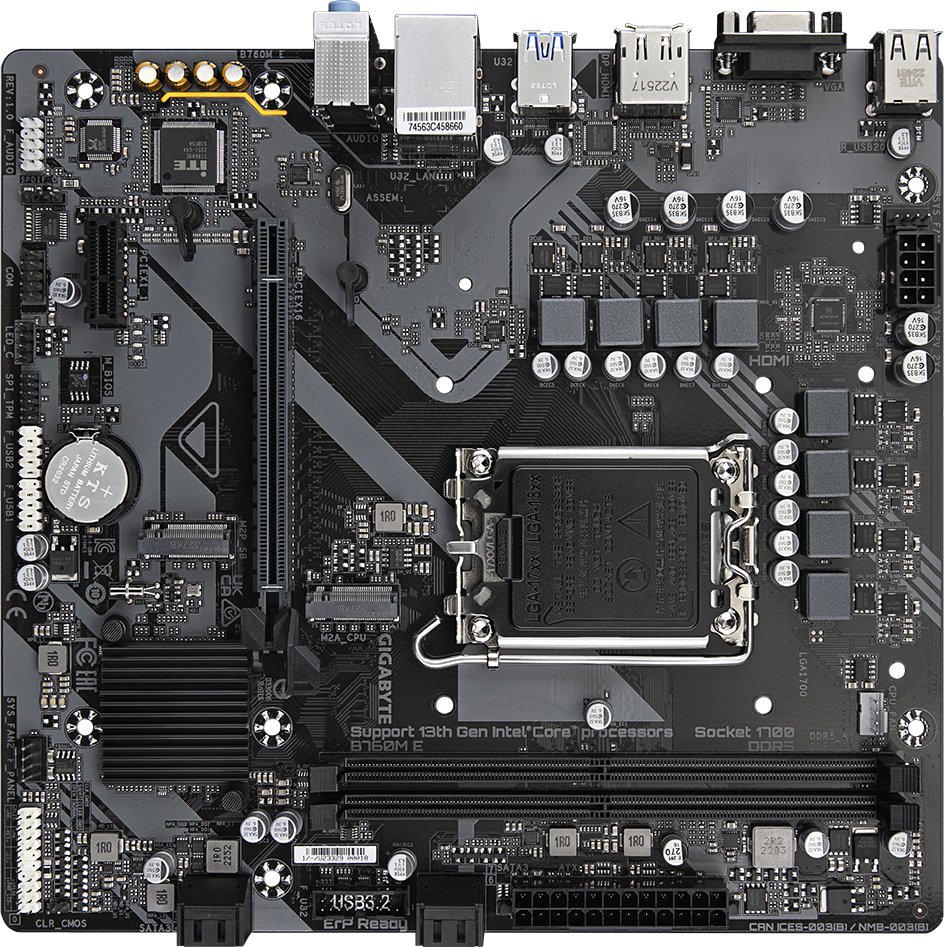 Pllakë amë Gigabyte B760M E, DDR5, Micro ATX, 1 GbE LAN
