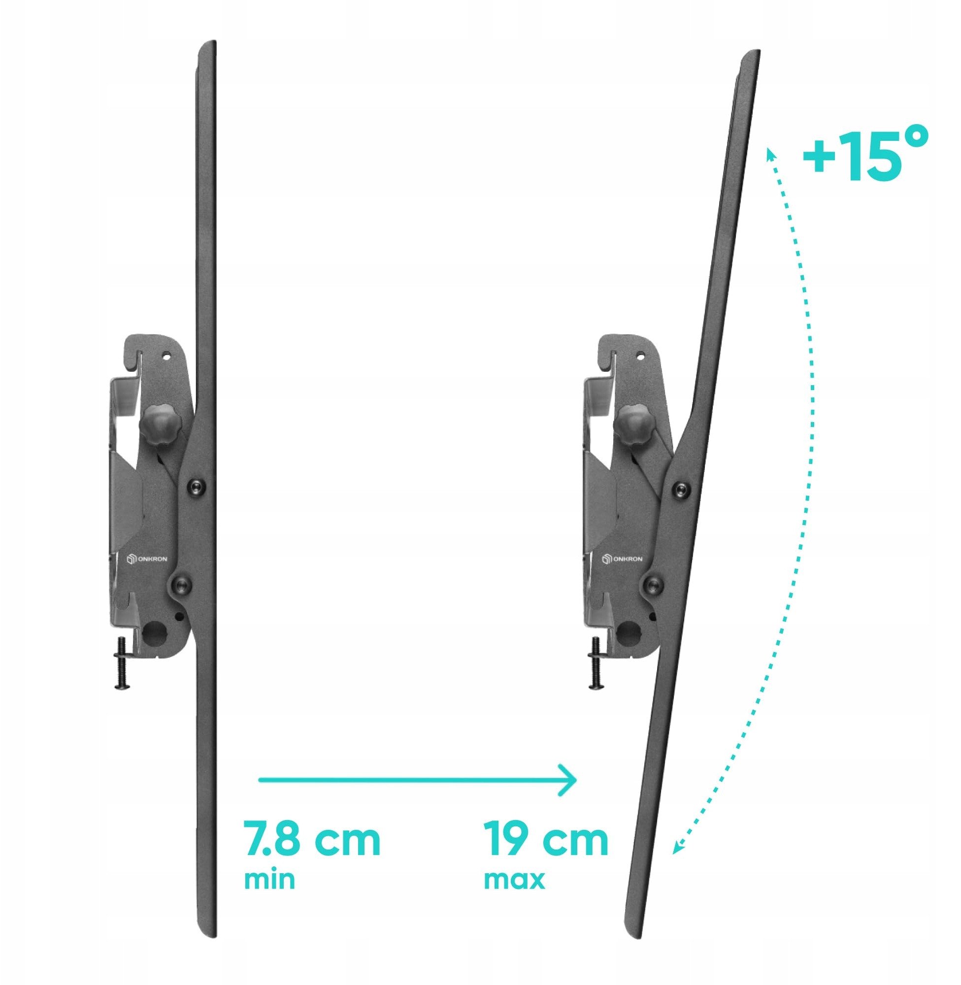 Mbajtëse muri për TV Onkron UT4-B, 55-100", 75kg, e zezë
