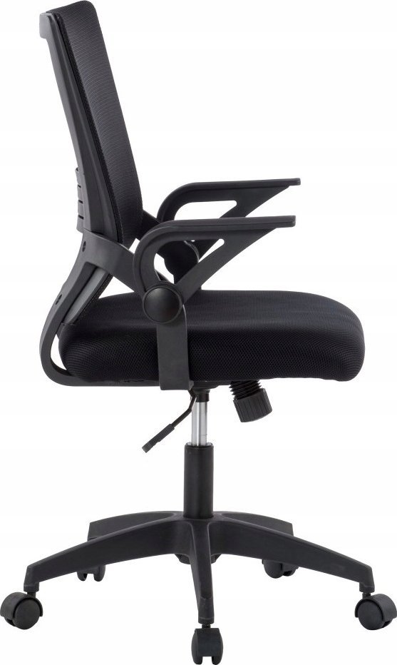 Karrige zyre rrotulluese Techly ICA-CT MC003BK, me rrjetë ventilimi, me mbështetëse krahësh, e zezë