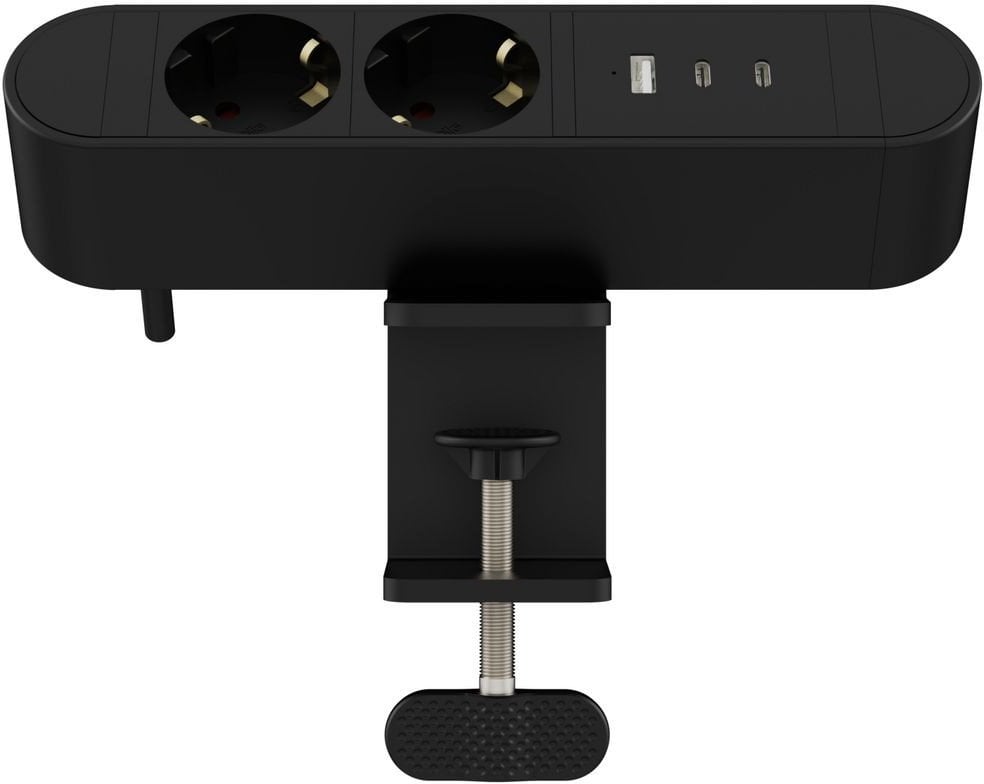 Prizë tavoline Microconnect Multi Desktop Power Socket 2, shumëfish dalje, e zezë