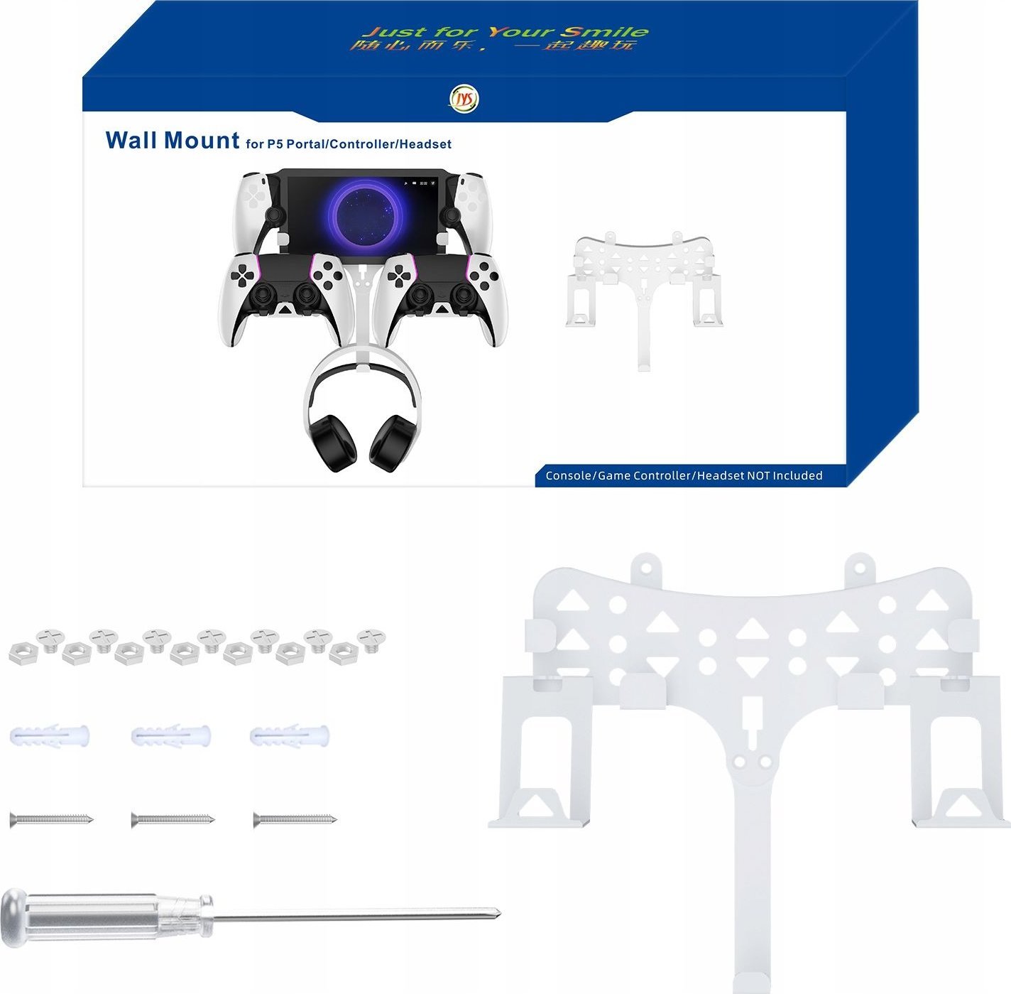 Mbajtës muri JYS për PlayStation PS Portal, për dorezë dhe aksesorë, i zi