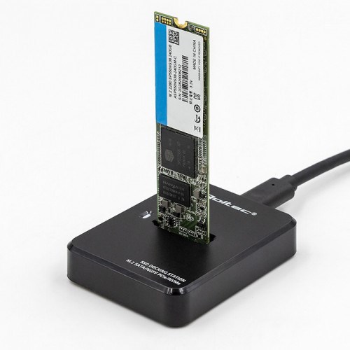 Doking stacion për SSD M.2, SATA PCIe NVMe NGFF, i zi