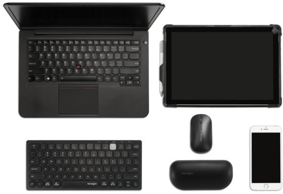 Tastierë Kensington K75502UK, multi device, pa tela, e zezë